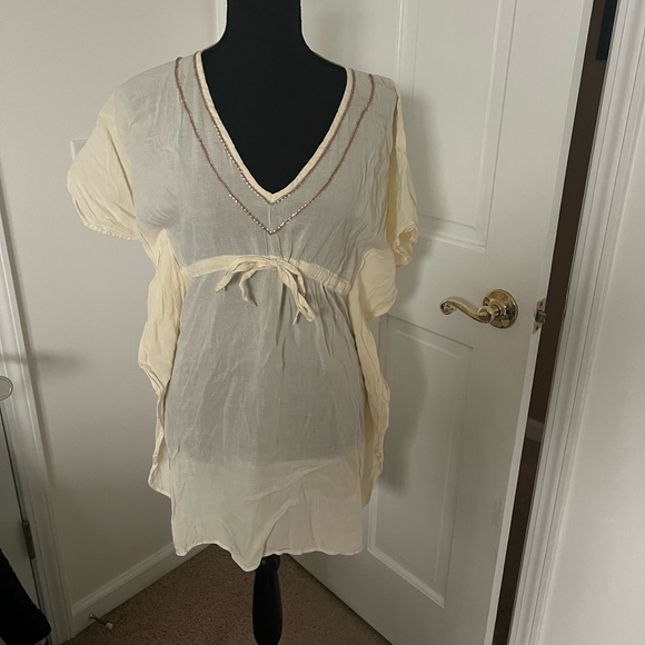 Elegant Cream Swim Coverup - Picture 1 of 6
